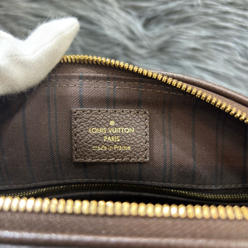 LV M40761 SPEEDY25 咖啡色荔枝皮 原花老花字紋 手提包波士頓包斜背包肩背包 美品-50