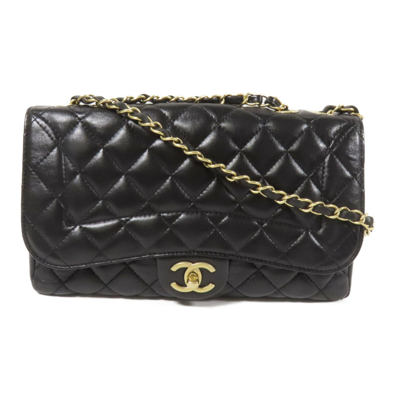 CHANEL 牛皮皮革Chain Shoulder金扣肩背袋-0