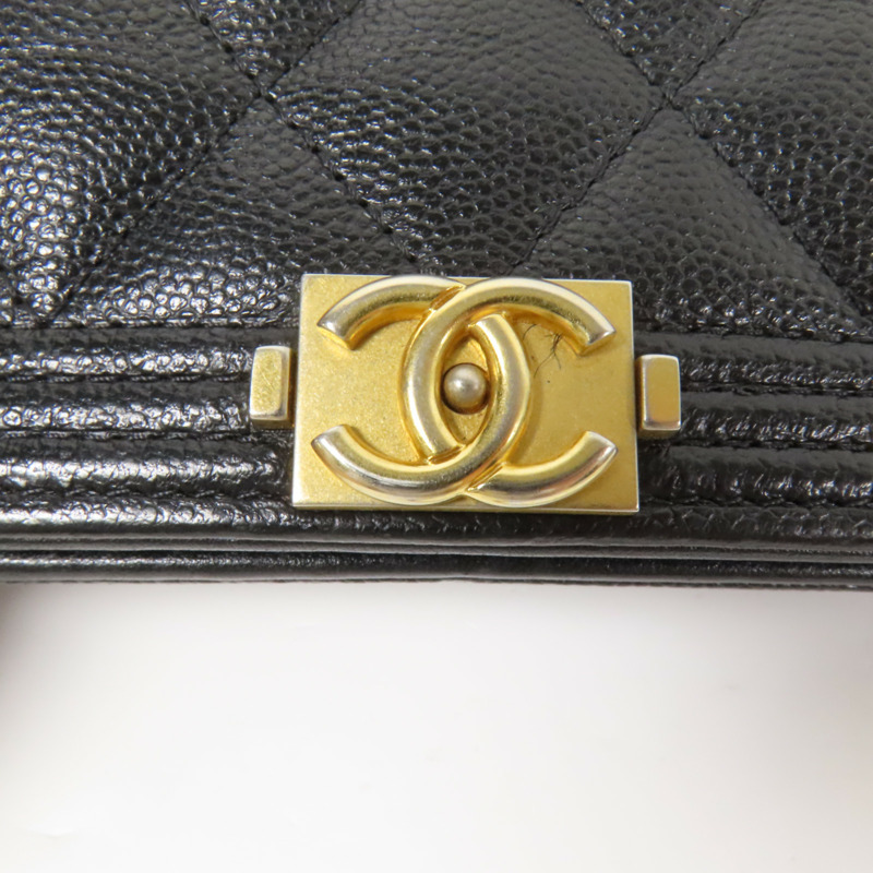 CHANEL 牛皮皮革Boy WOC金扣鏈帶肩背袋-6