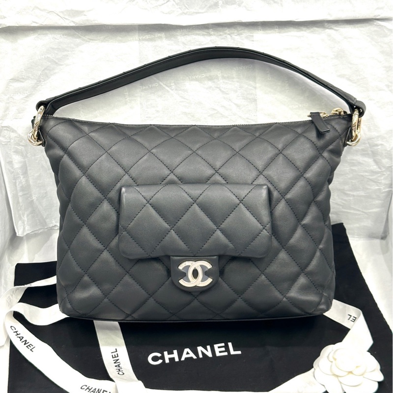 香奈兒 Chanel 23b 嬉皮 hobo 腋下包 中號 手袋-0