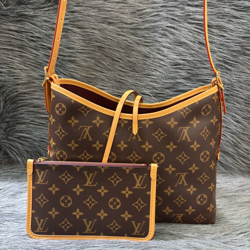 LV M46203 CarryAll PM 原花老花字紋 肩背包 斜背包 子母包 購物包-0