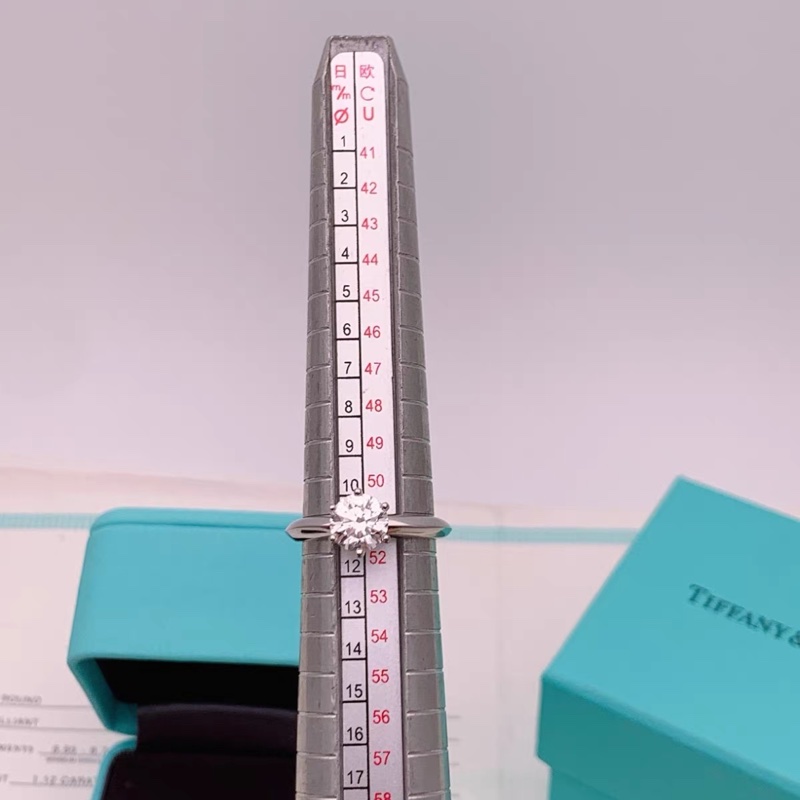 Tiffany蒂芙尼鉑金六爪鑽戒 1.12克拉、E色、VS2 全套帶票-8