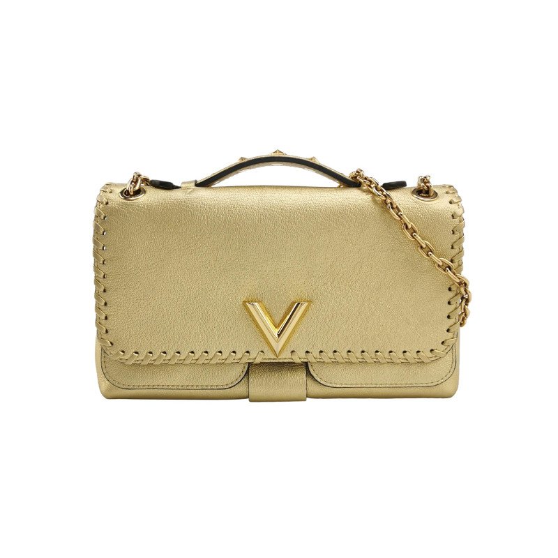 Louis Vuitton (LV) Very Chain 牛皮 純色 V字 標誌 鏈條包 單肩包-0