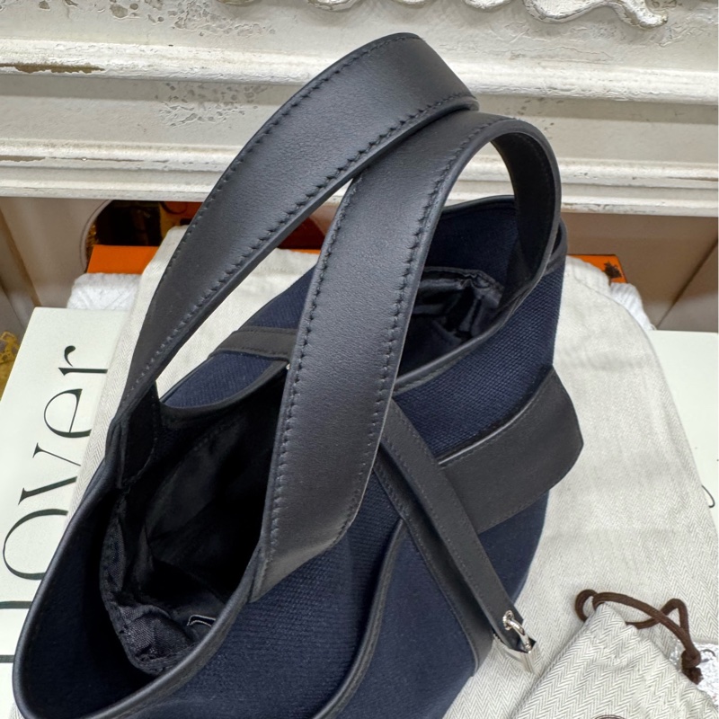 Hermes 爱马仕 蓝色拼黑色cargo 菜篮子18 U刻-4