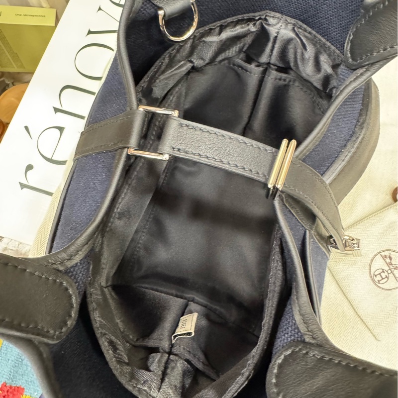 Hermes 爱马仕 蓝色拼黑色cargo 菜篮子18 U刻-5