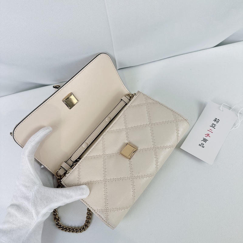 莉亞精品♡ TB woc奶白斜背包 二手美包-12