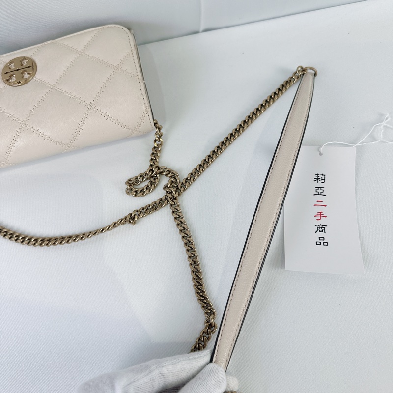 莉亞精品♡ TB woc奶白斜背包 二手美包-15