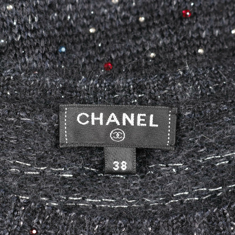 CHANEL 洋裝 絲綢 馬海毛 灰色 黑色 多色 二手 女款 尺寸-2