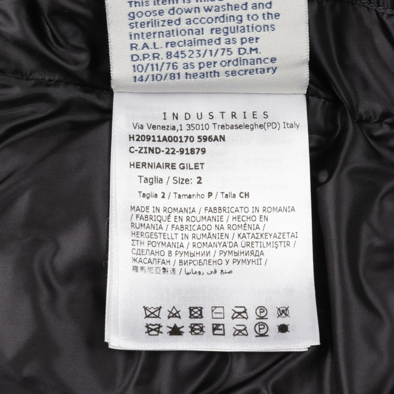 MONCLER HERNIAIRE 羽絨背心 羊毛 黑色 白色 二手 男款-5