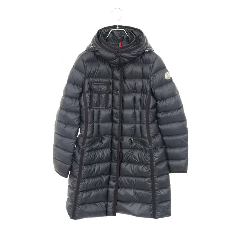 MONCLER HERMINE 羽絨外套 尼龍 海軍藍 二手 女款-0