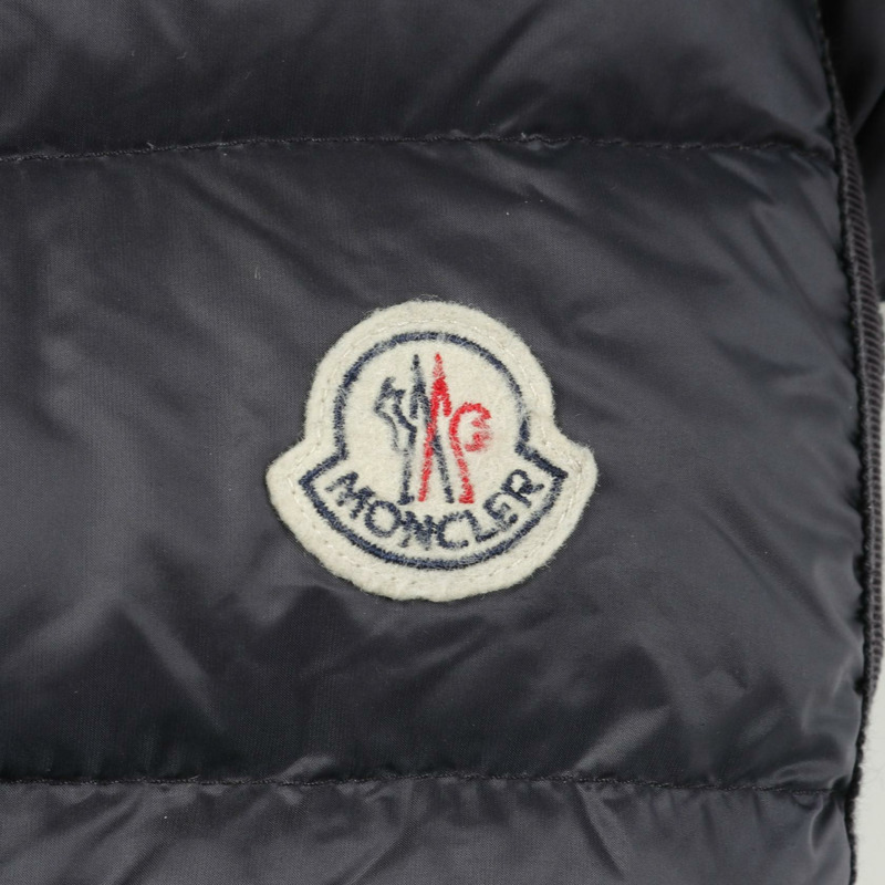 MONCLER HERMINE 羽絨外套 尼龍 海軍藍 二手 女款-4