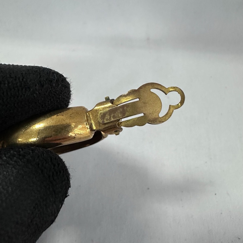 中古的 Chanel vintage 金環金圈 珍珠 耳夾 夾式耳環-10