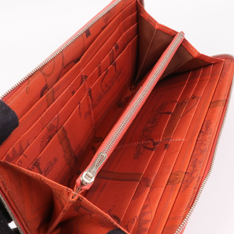 HERMES Epsom皮革Silk'In Long Wallet銀扣長錢包-5