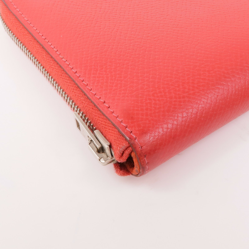 HERMES Epsom皮革Silk'In Long Wallet銀扣長錢包-11