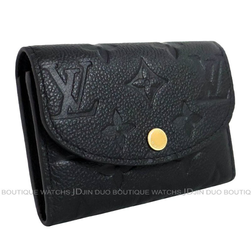 金鐸精品~ C771 LOUIS VUUTTON LV 路易威登 M81455 Rosalie黑色牛皮壓紋金扣卡片零錢包 近新展示品-3