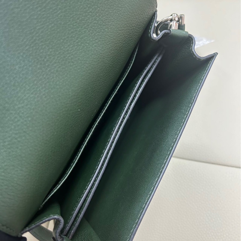 🌈Hermes🌟Mini roulis 19💚英國綠銀扣💚98.5新🌟Evercolor皮🌟-3