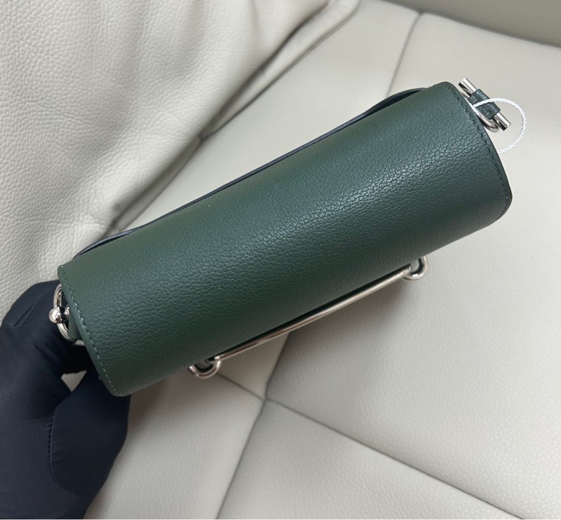 🌈Hermes🌟Mini roulis 19💚英國綠銀扣💚98.5新🌟Evercolor皮🌟-4