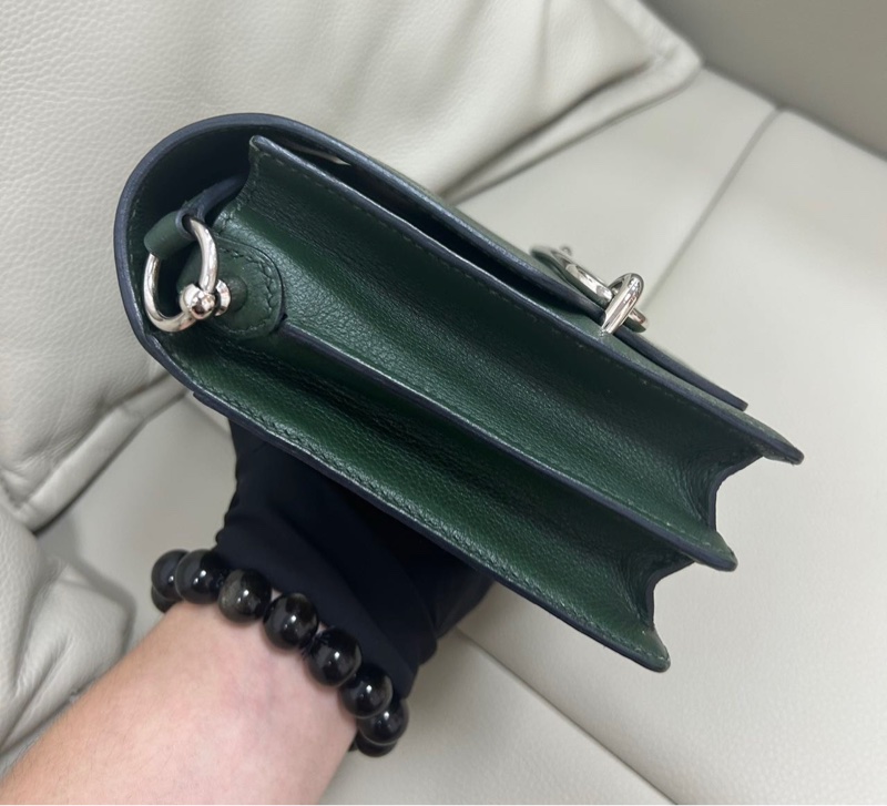 🌈Hermes🌟Mini roulis 19💚英國綠銀扣💚98.5新🌟Evercolor皮🌟-6