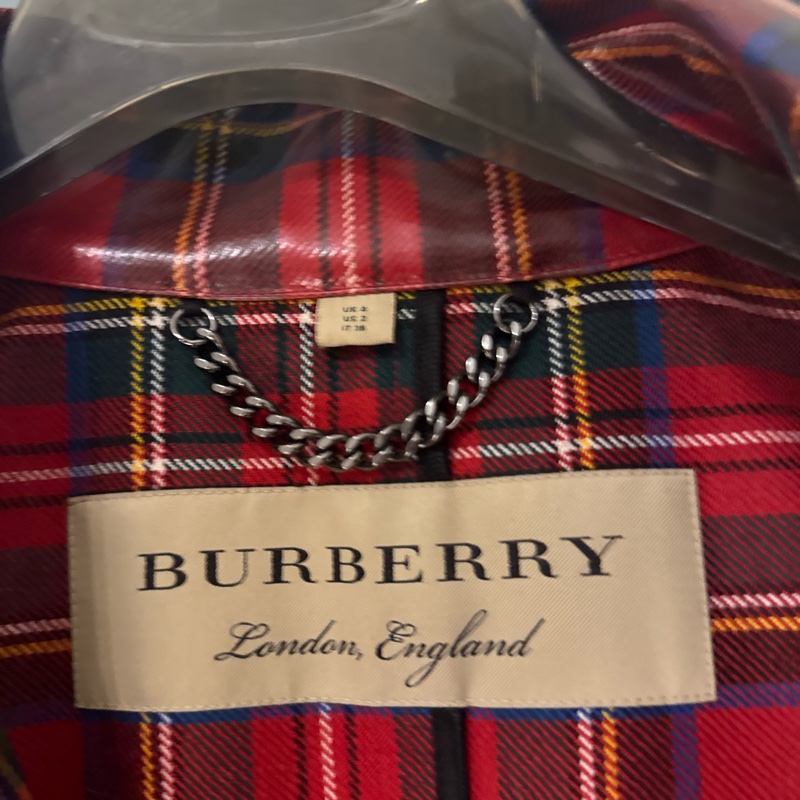 Burberry 黑紅PVC 風衣-2