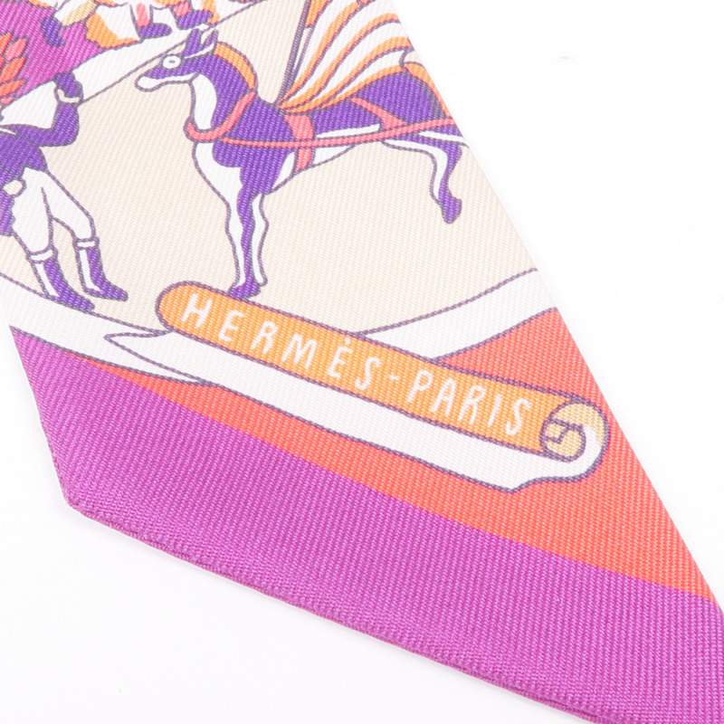 HERMES 絲質Twilly絲巾-6