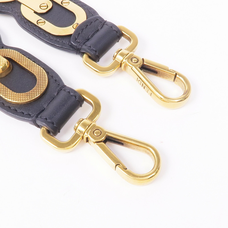 FENDI 牛皮皮革Shoulder Strap金扣肩帶-5