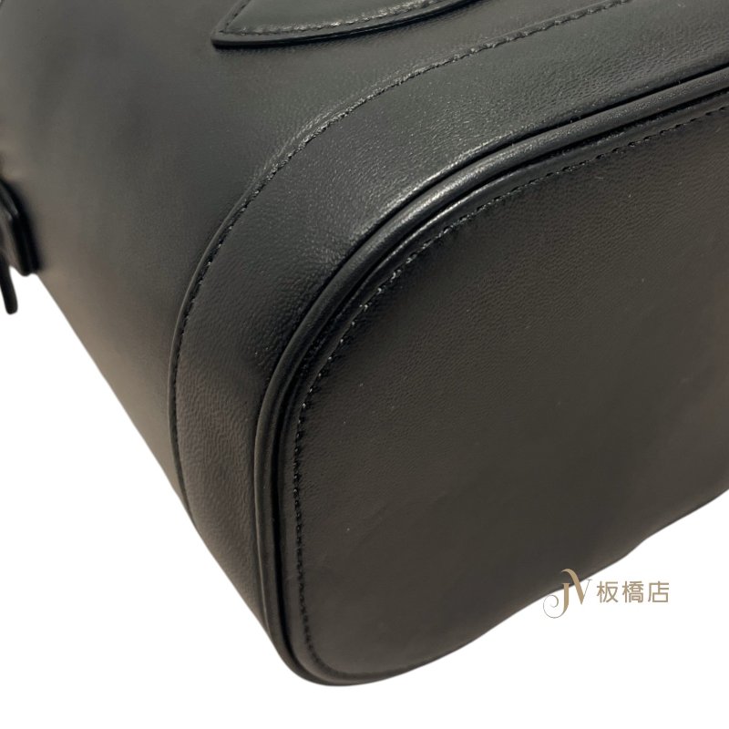 CHANEL包包 黑色羊皮淡金釦提把斜背化妝盒 AS0323-7