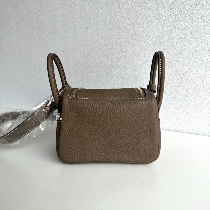 全新全配有購證💖 Hermès 愛馬仕 Mini Lindy 大象灰金釦 二代 斜背包-2