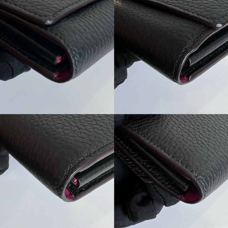 LV M61248/晶片款 黑色Capucines翻蓋長夾-10