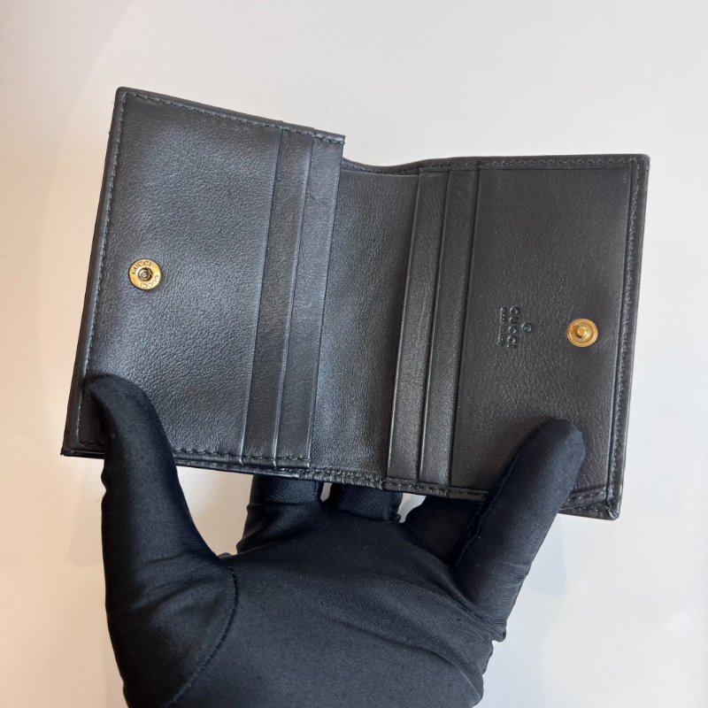 GUCCI 449421 黑塗鴉掀蓋短夾-5