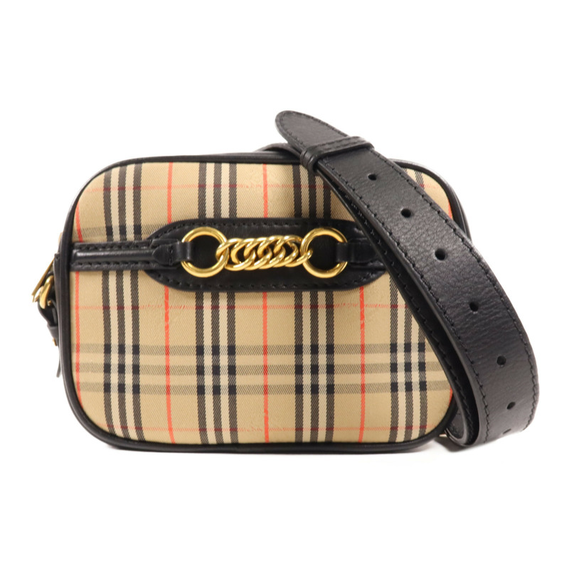BURBERRY 帆布/牛皮皮革Belt Bag金扣腰包-0