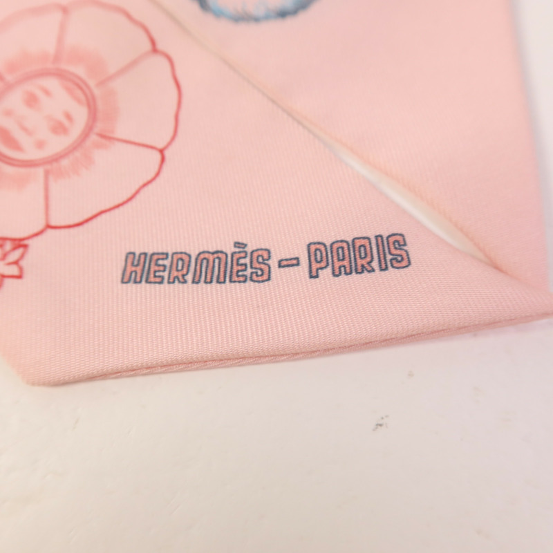 HERMES 絲質Twilly絲巾-5
