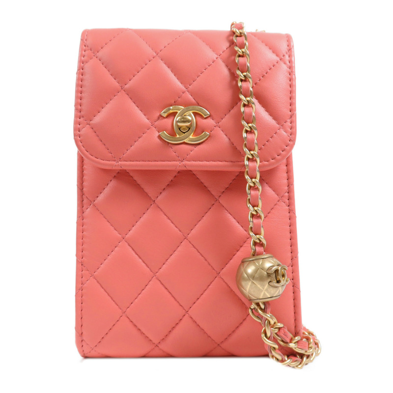 CHANEL 羊皮皮革Shoulder Bag金扣鏈帶肩背袋-0