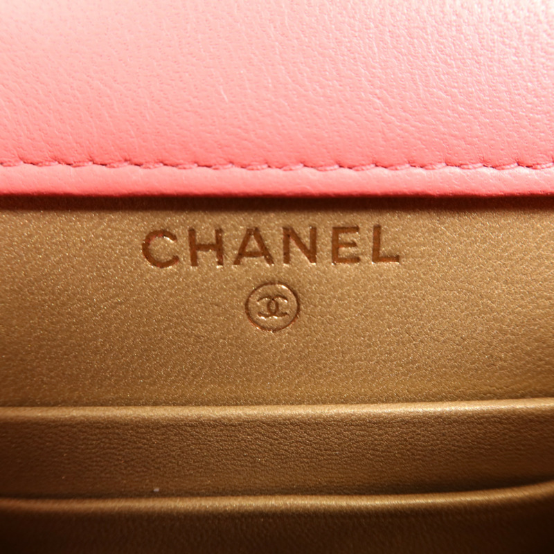 CHANEL 羊皮皮革Shoulder Bag金扣鏈帶肩背袋-5