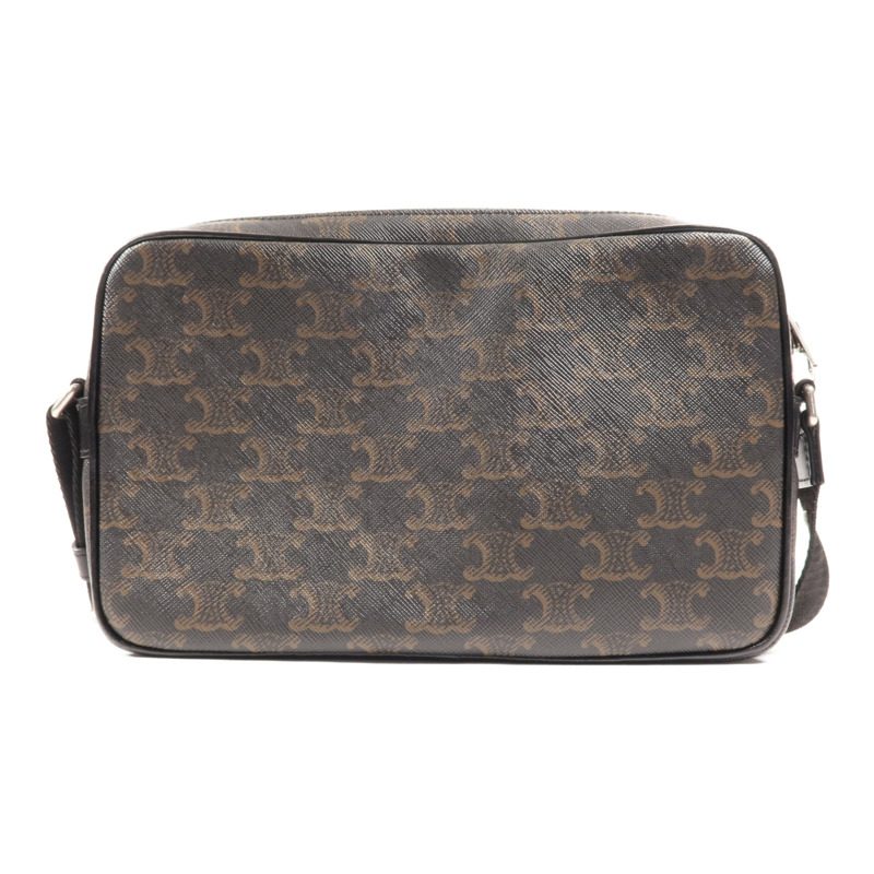 CELINE 塗層帆布Shoulder Bag銀扣肩背袋-1