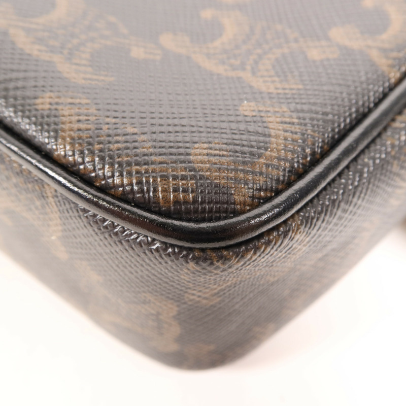 CELINE 塗層帆布Shoulder Bag銀扣肩背袋-10