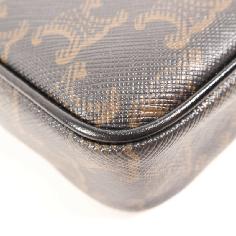 CELINE 塗層帆布Shoulder Bag銀扣肩背袋-11