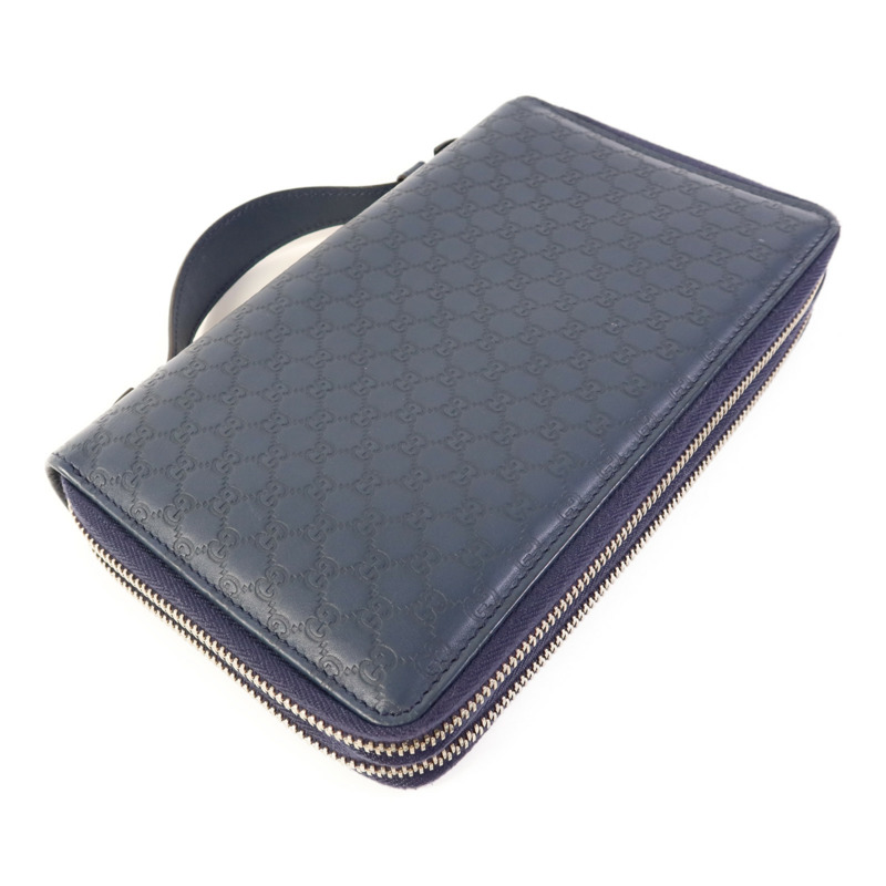 GUCCI 牛皮皮革Guccissima Travel Document Wallet銀扣長錢包-2