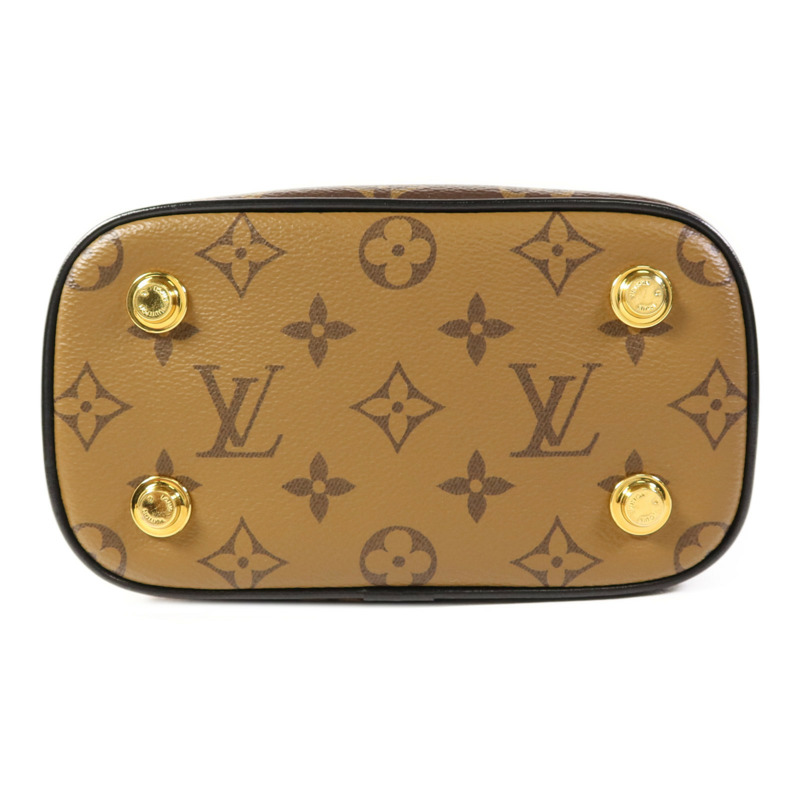 LOUIS VUITTON Monogram Reverse Vanity PM金扣手挽肩背兩用袋棕色-3