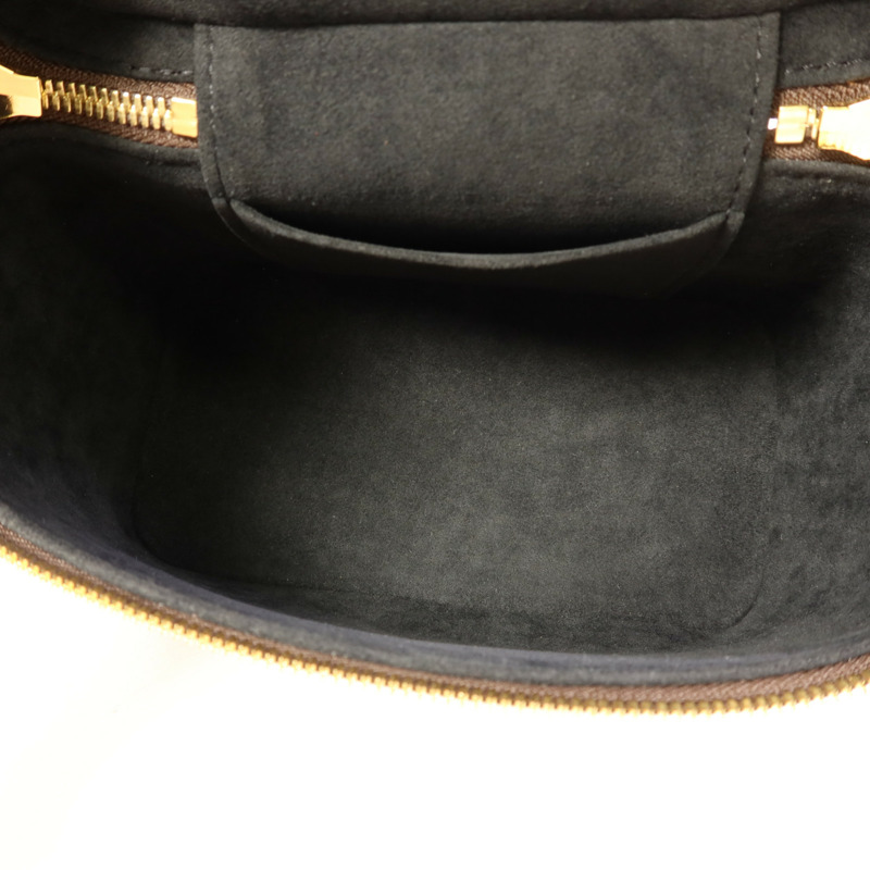 LOUIS VUITTON Monogram Reverse Vanity PM金扣手挽肩背兩用袋棕色-4