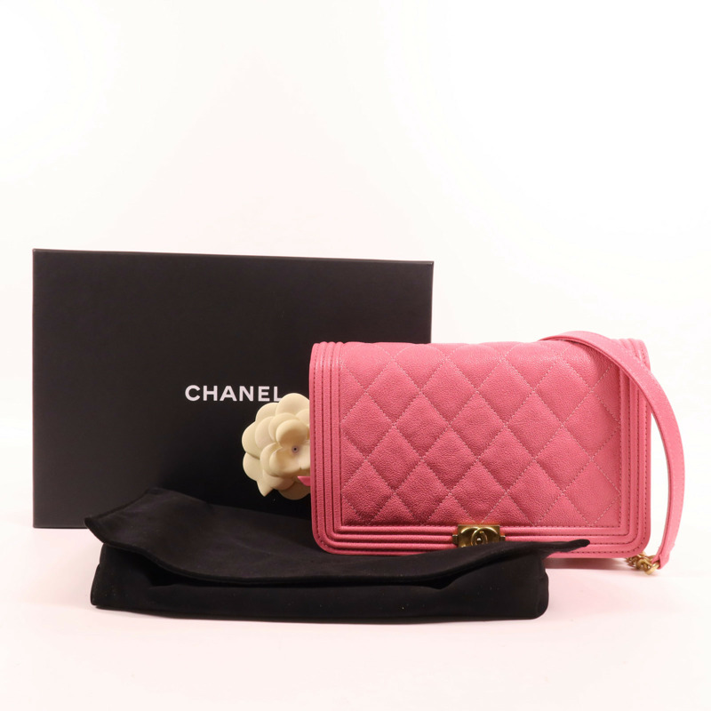 CHANEL 牛皮皮革WOC Wallet On Chain金扣肩背袋-9