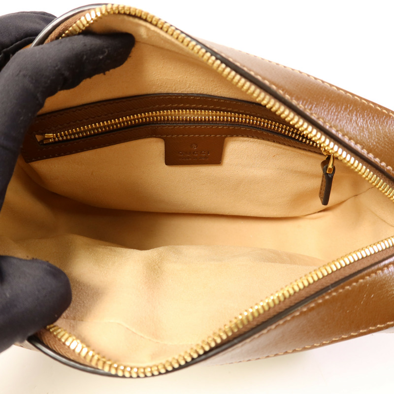 GUCCI 塗層帆布Horsebit 1955 Small Shoulder Bag金扣肩背袋-4