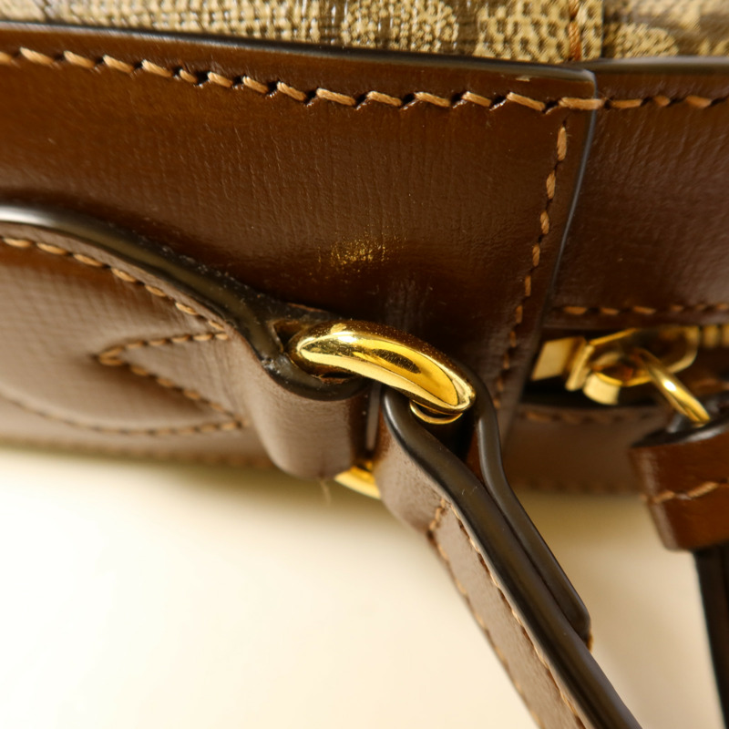 GUCCI 塗層帆布Horsebit 1955 Small Shoulder Bag金扣肩背袋-9