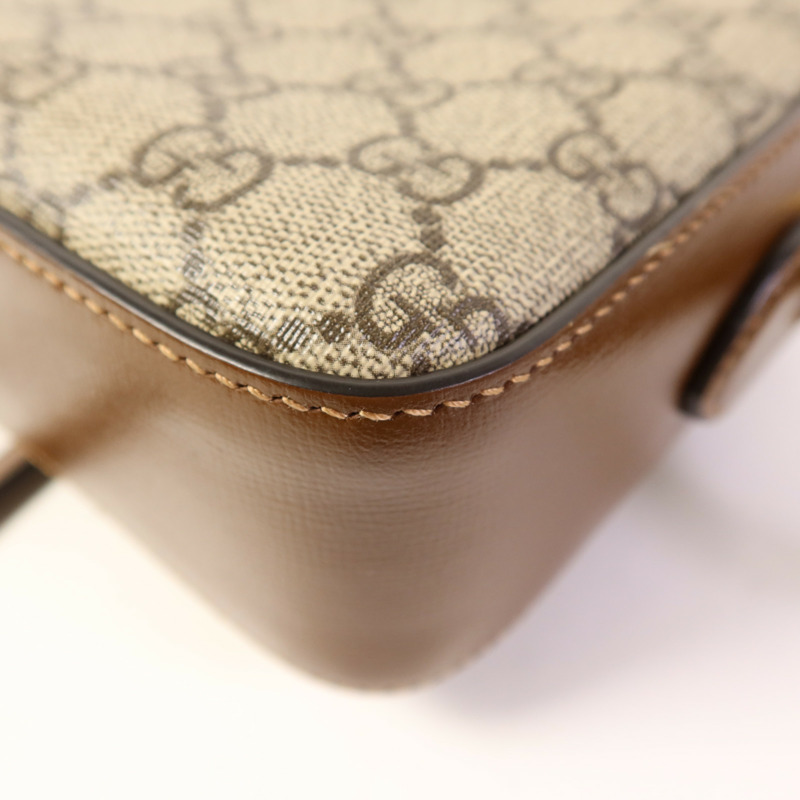 GUCCI 塗層帆布Horsebit 1955 Small Shoulder Bag金扣肩背袋-12