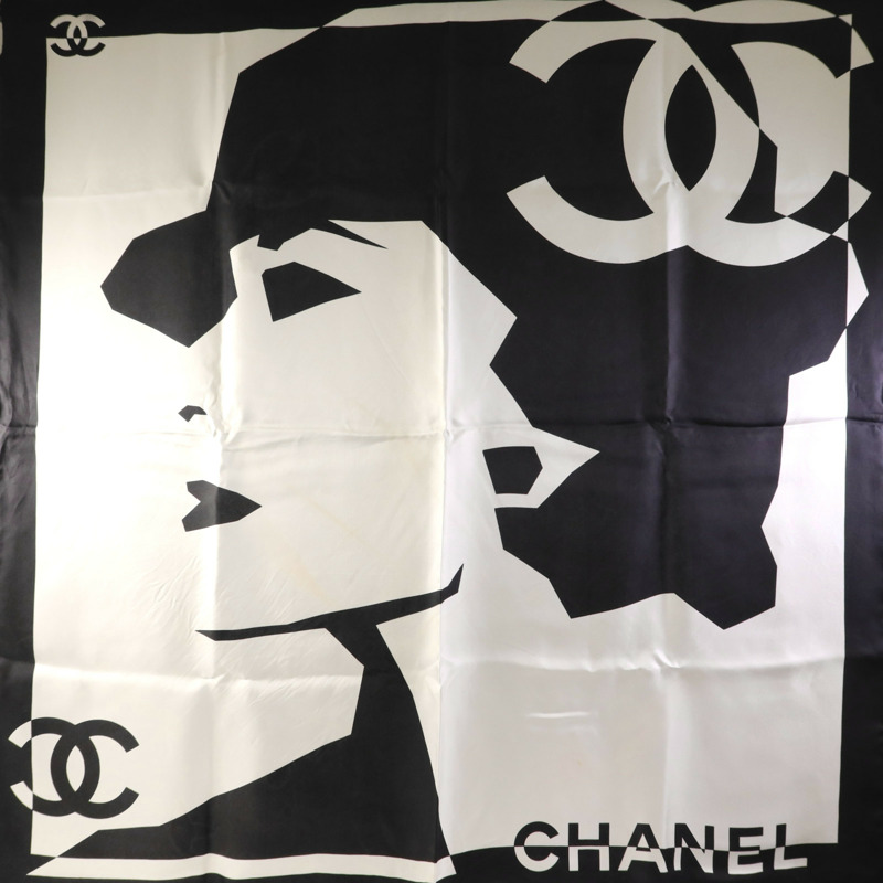 CHANEL 絲質Scarf 90X90絲巾-1