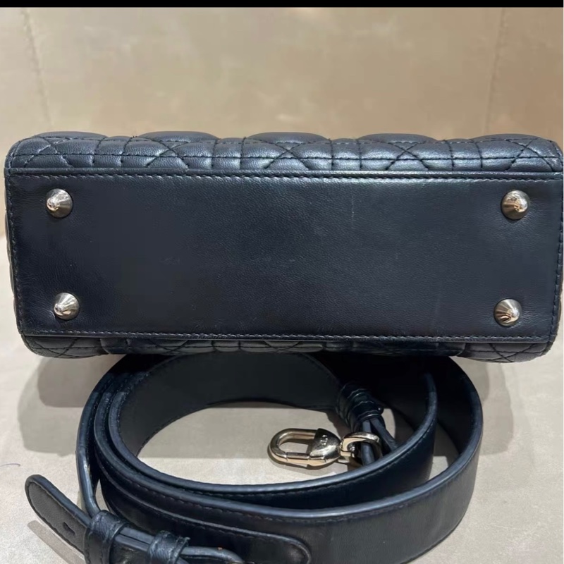 Dior 戴妃 黑金羊皮 四格 20*17 好價-4