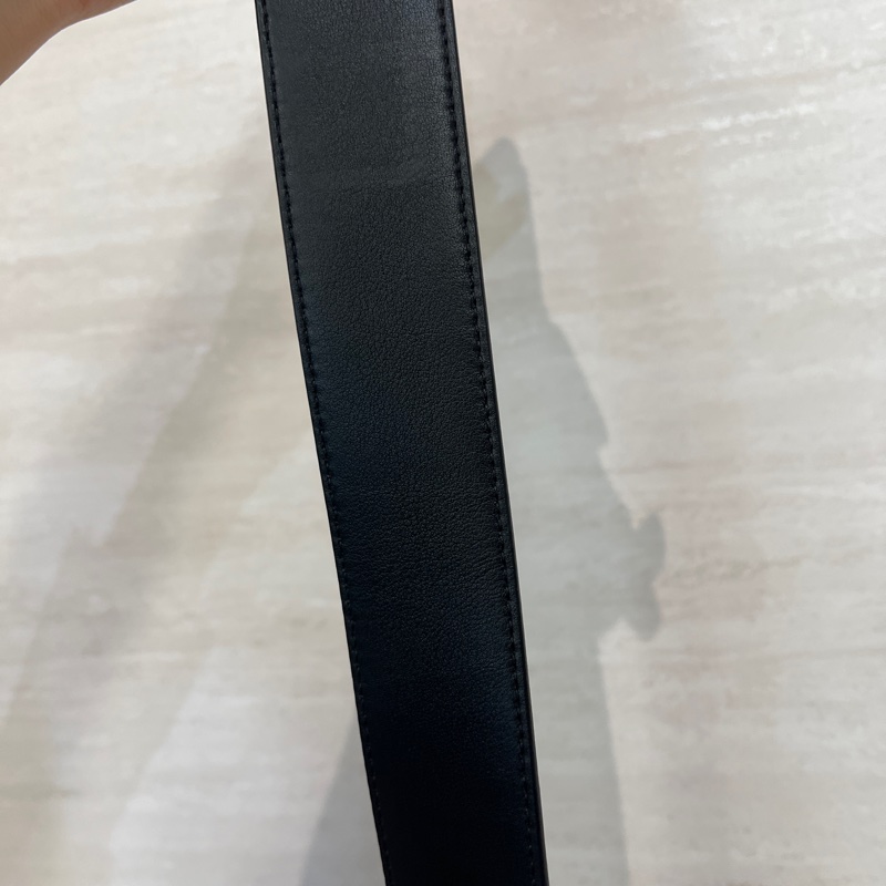 LV 黑灰原花拼黑牛皮Line雙面用皮帶M0373T-8