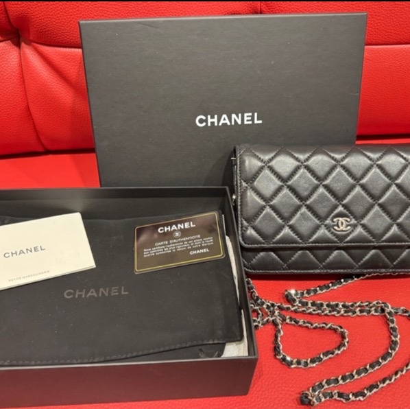 Chanel woc 羊皮皮黑銀款-0