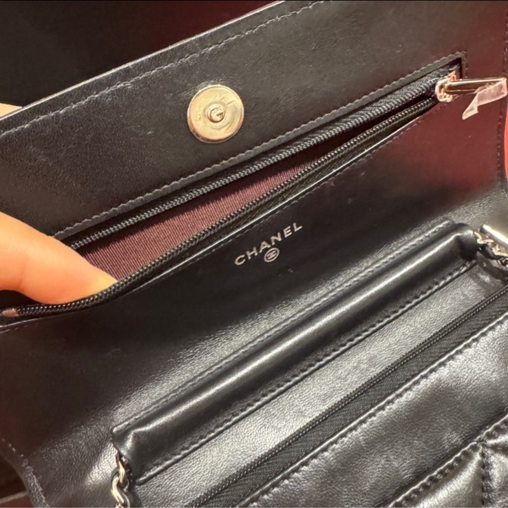Chanel woc 羊皮皮黑銀款-4