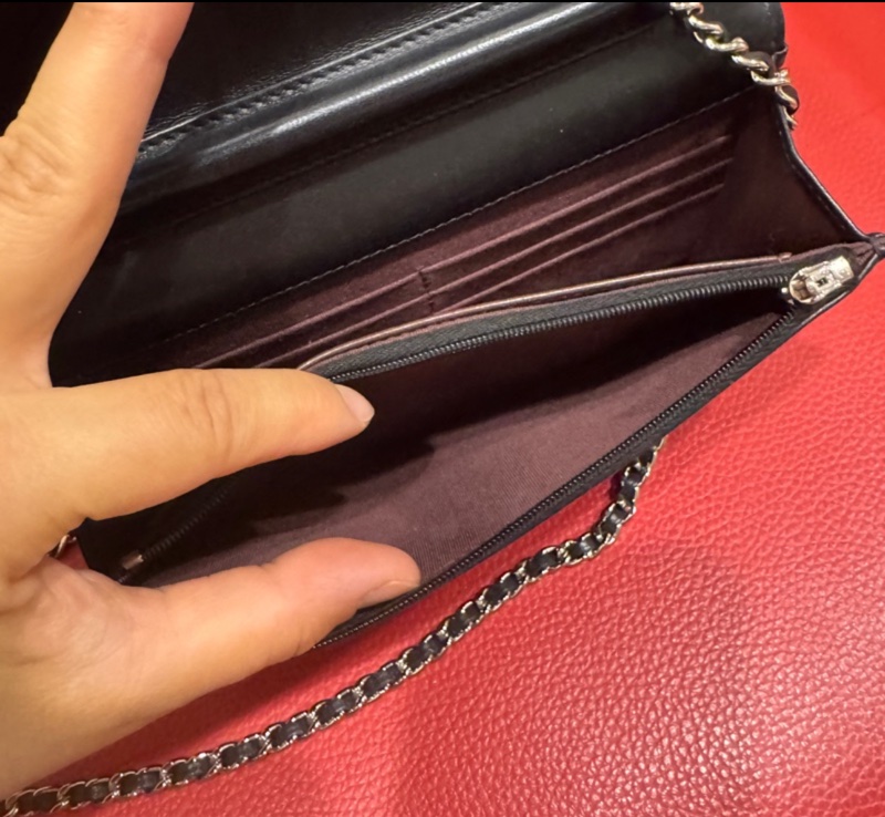Chanel woc 羊皮皮黑銀款-8