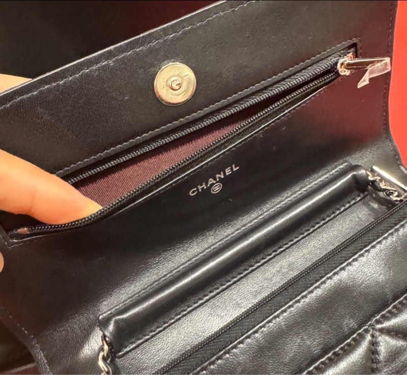 Chanel woc 羊皮皮黑銀款-9